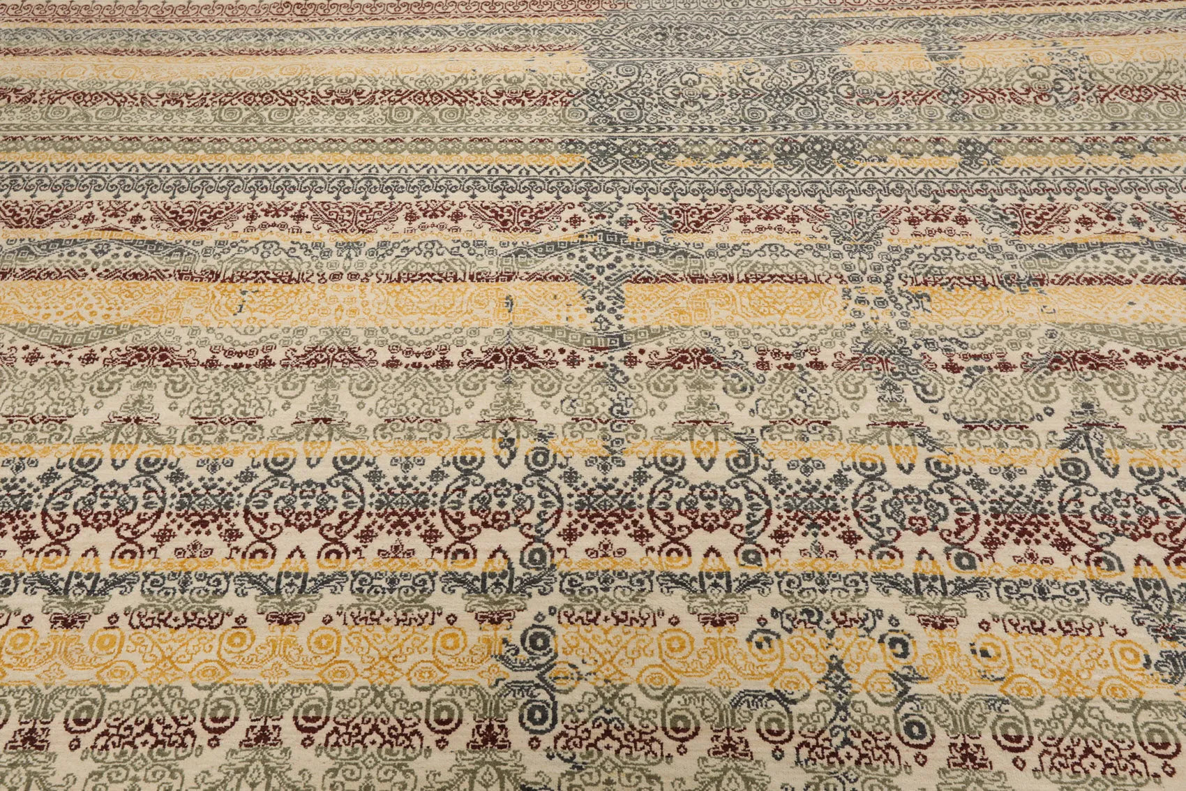 8x10 Ivory, Blue Hand Knotted 100% Wool Peshawar Transitional Oriental Area Rug