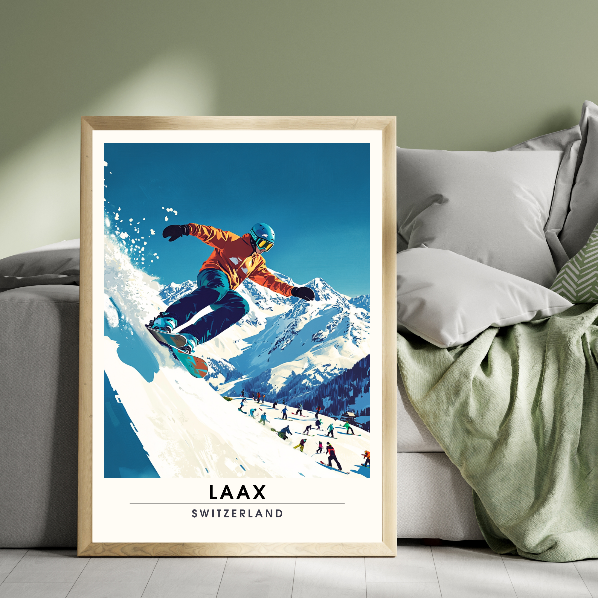 Affiche Laax, Suisse | impression Laax, Affiche de ski