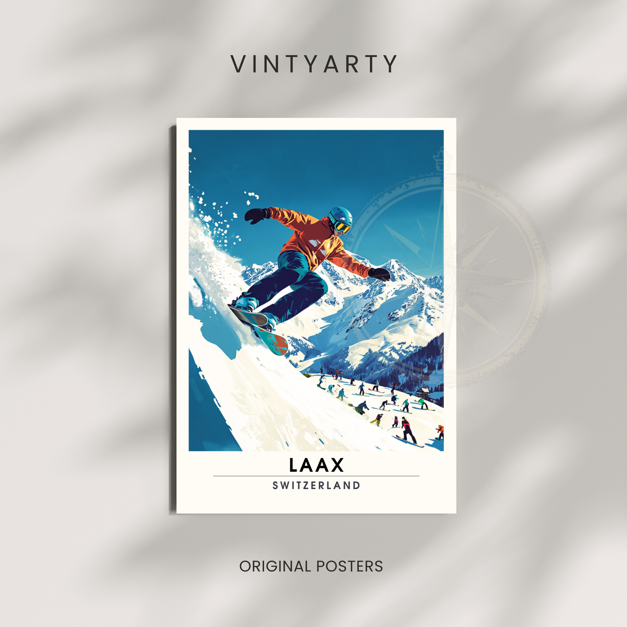 Affiche Laax, Suisse | impression Laax, Affiche de ski