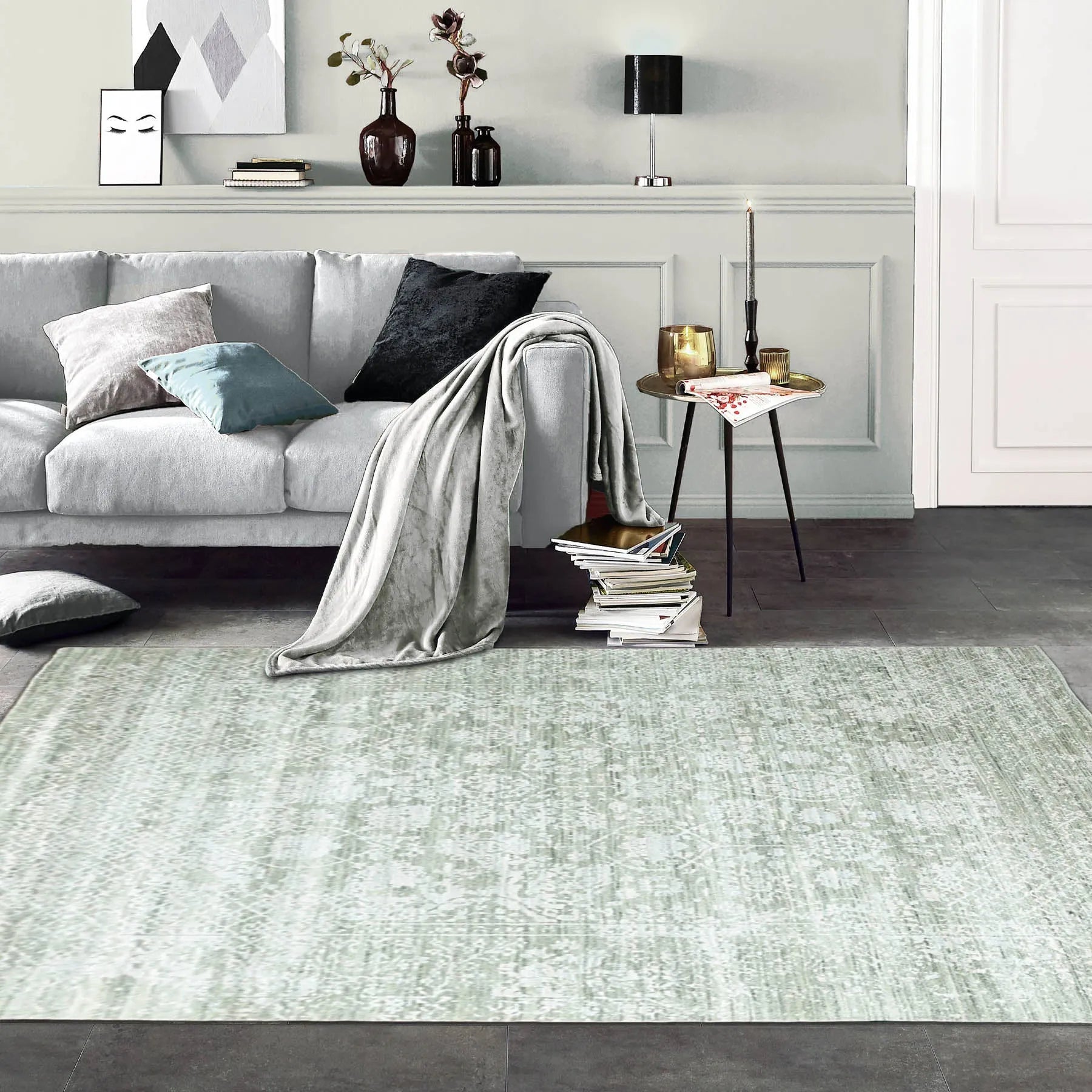 8x10 Gray, Beige Hand Knotted 100% Wool Modern & Contemporary Oriental Area Rug