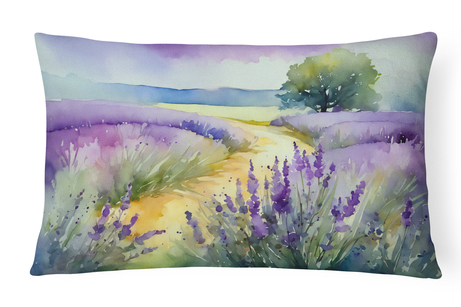 Lavender in Watercolor Throw Pillow