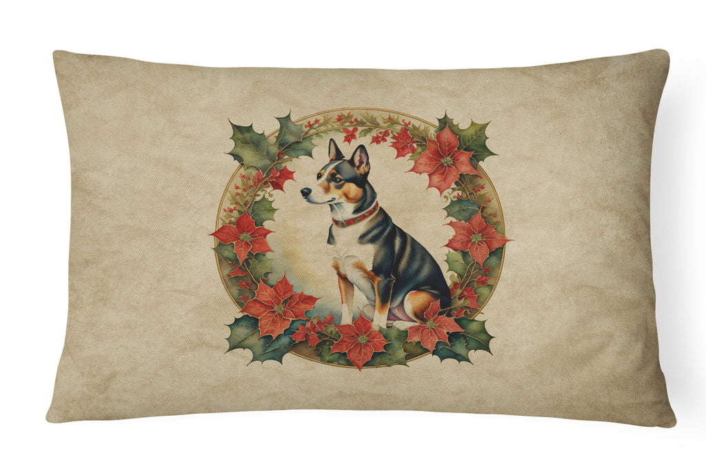 Basenji Christmas Flowers Throw Pillow