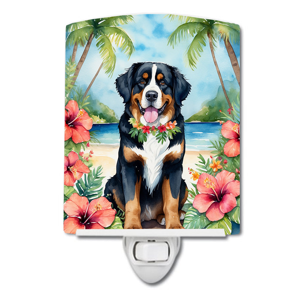 Bernese Mountain Dog Luau Ceramic Night Light