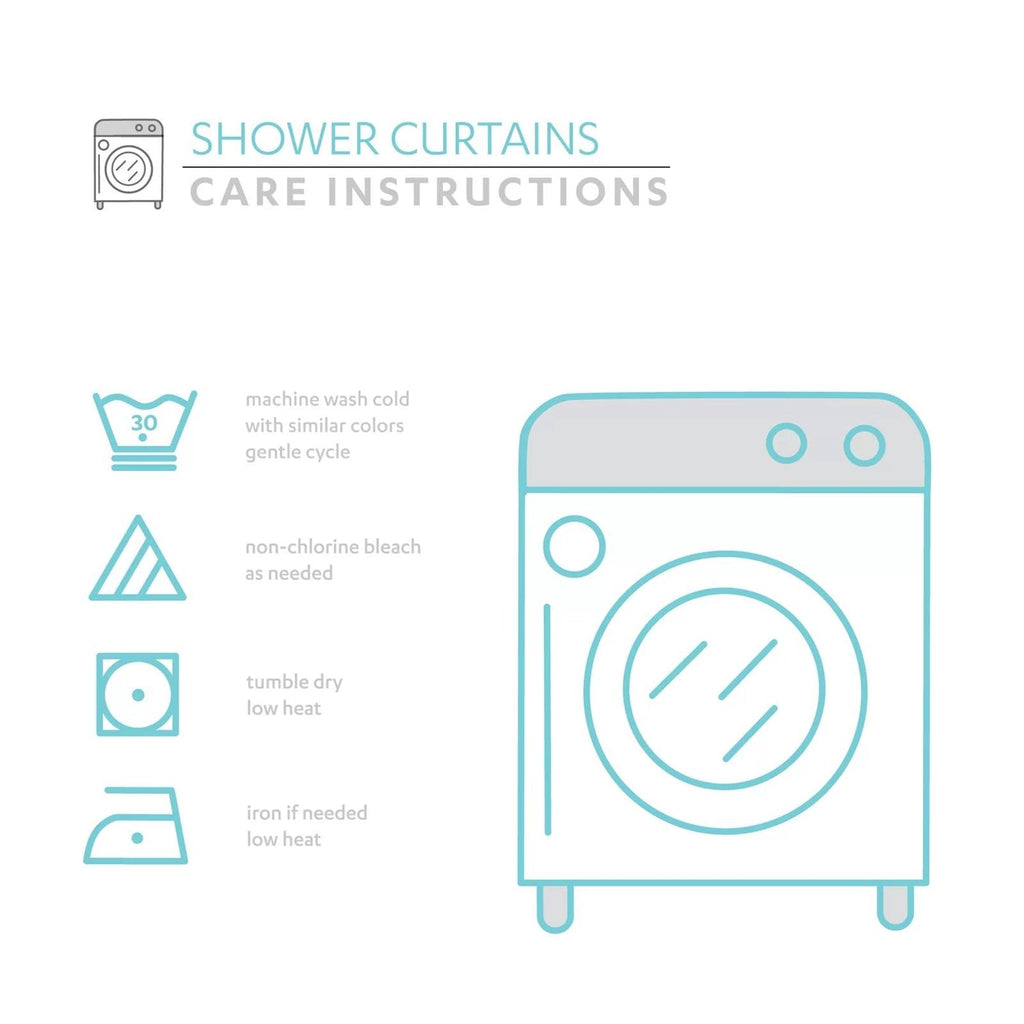 72-inch Pastel Blue Chenille Cotton Shower Curtain with Chevron Pattern