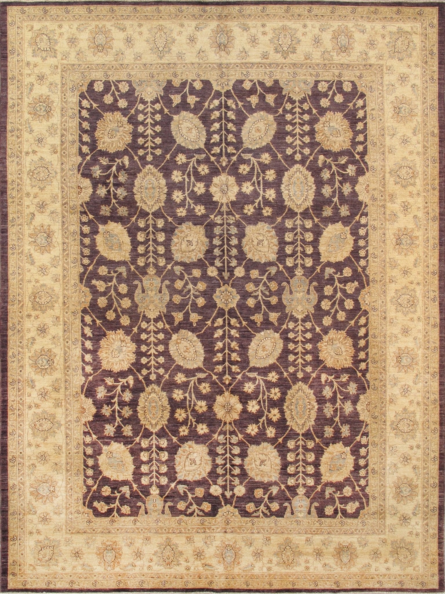 Canvello Ferehan Hand-Knotted Lamb's Wool Area Rug- 9'2" X 12'2"