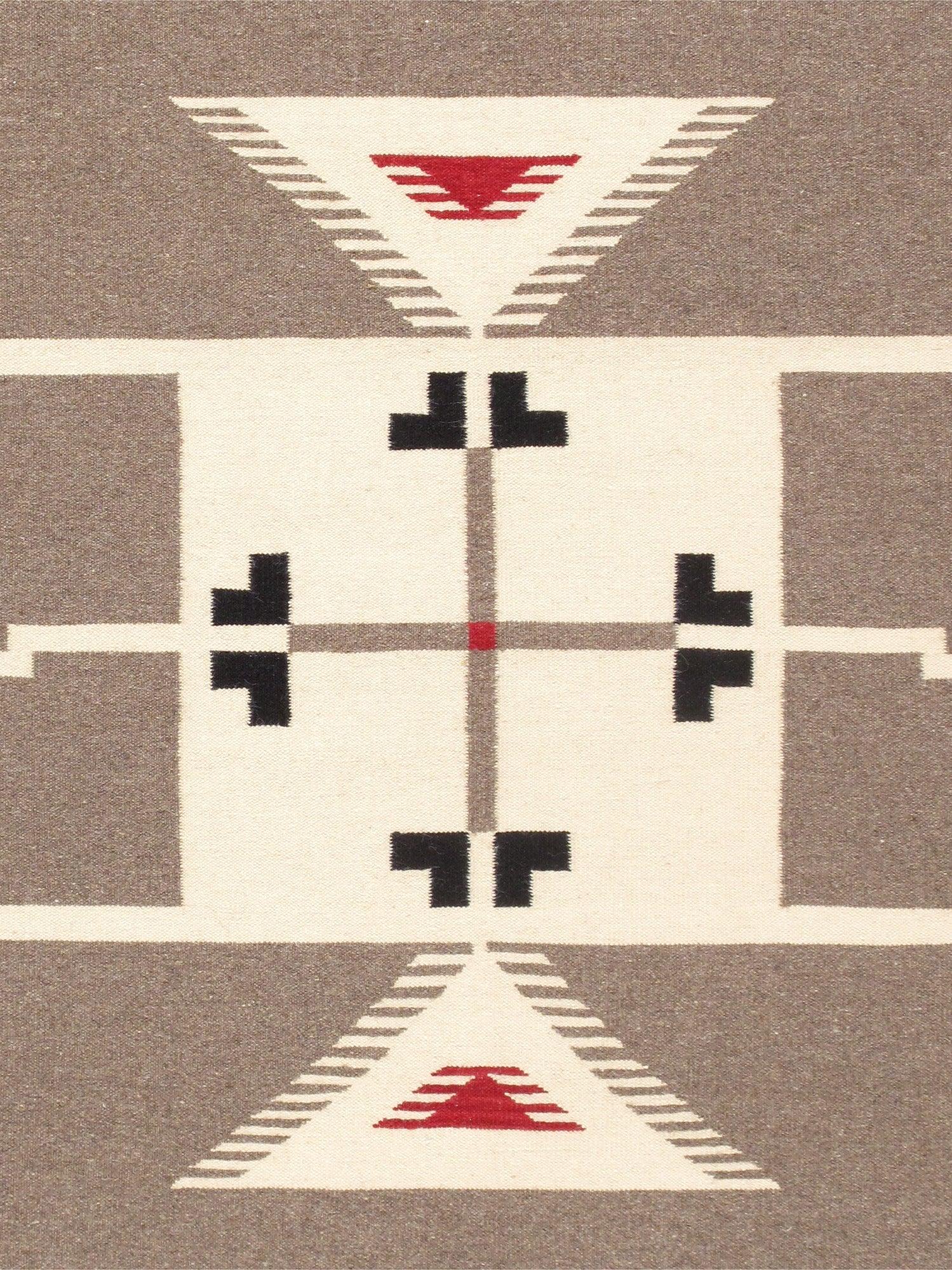 Canvello Navajo Style Hand-Woven Wool Mocha Area Rug- 8'2" X 9'10"
