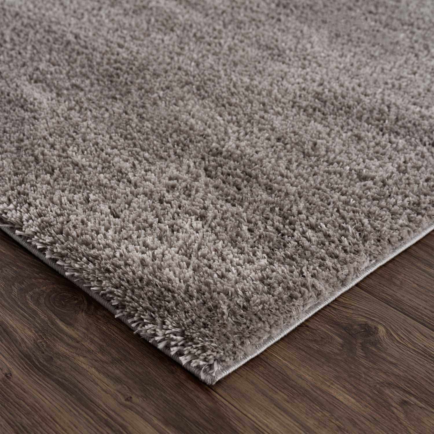 Heavenly Solid Gray Plush Area Rug